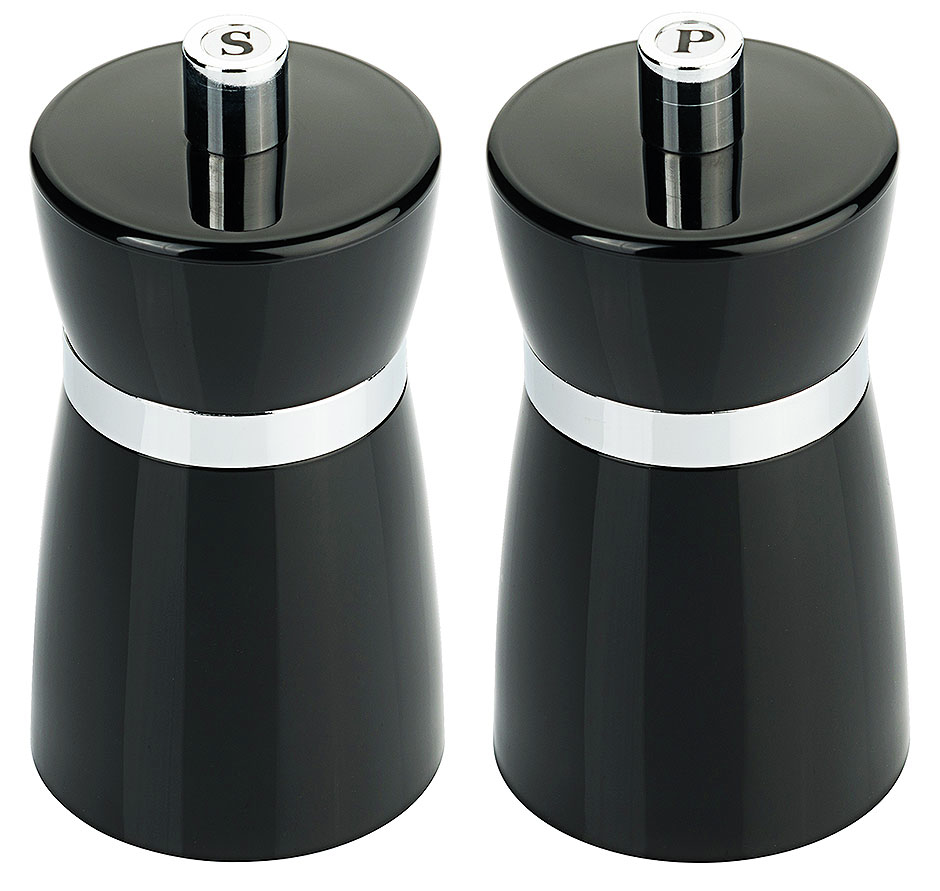 Salz-/Pfeffermühlen-Set schwarz, 10 cm