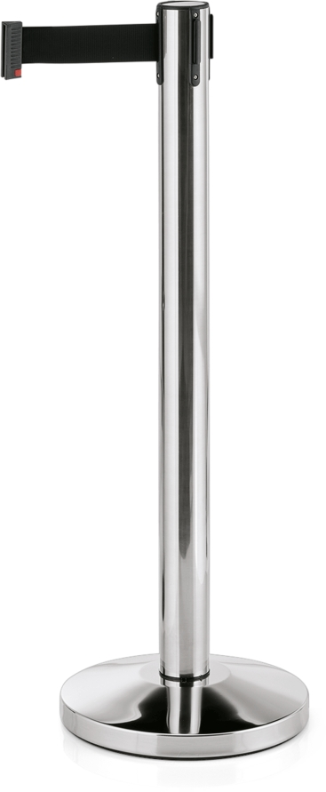 Abgrenzungspfosten Lightflex, hochglanzpoliert, 2 m, schwarz, Edelstahl