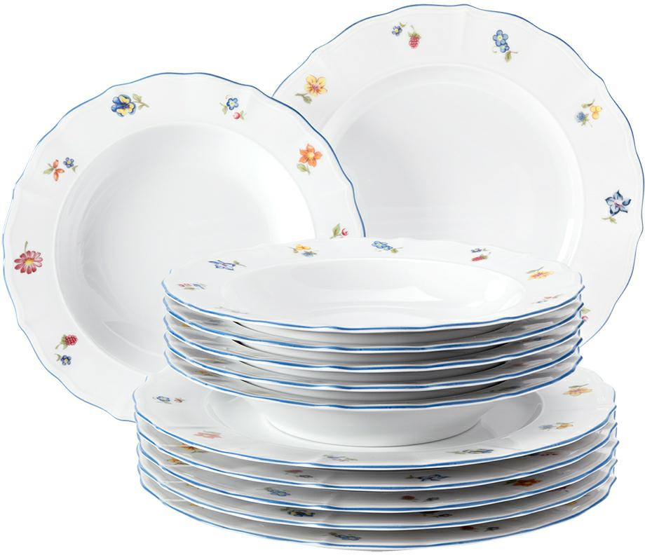 Seltmann Tafelservice 12-teilig -Sonate- rund mit Relief traditionell - Dekor: 34032 - Nostalgie