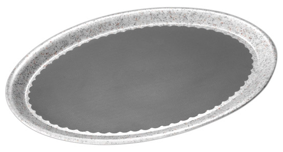 Bierglasträger -NON-SLIP- 29 x 21 cm, H: 1,5 cm, oval , Edelstahl