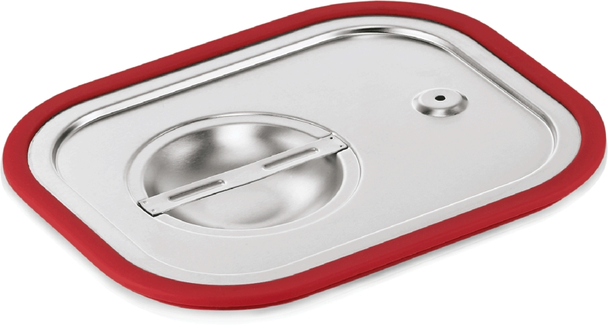 GN Transportdeckel 1/2, mit umlaufender Silikondichtung, Chromnickelstahl