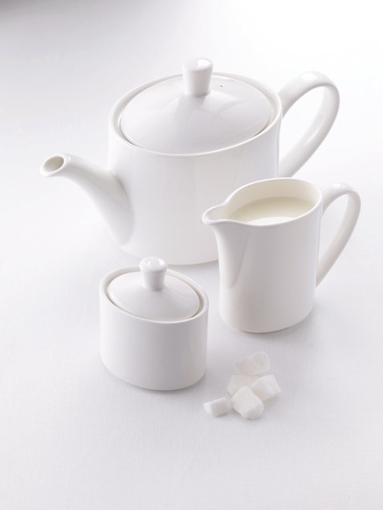 Steelite Zuckerdose Vogue mit Deckel weiß Monaco