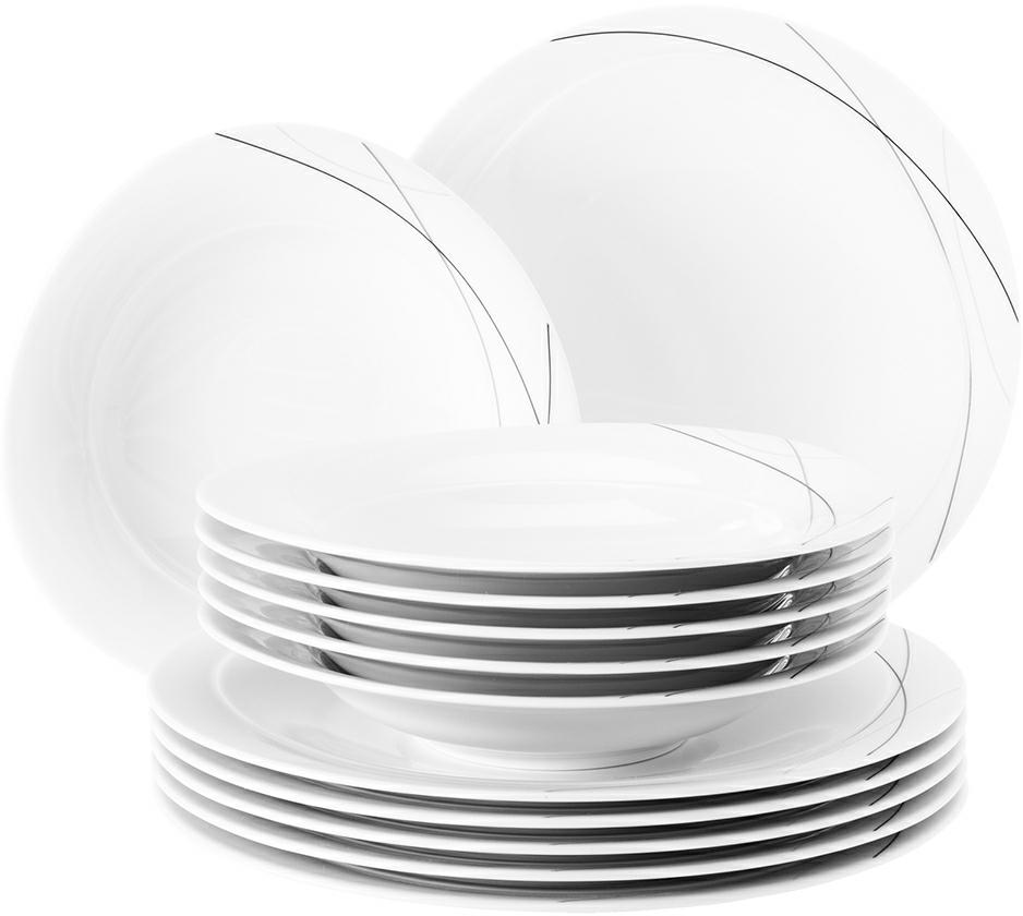 Seltmann Tafelservice 12-teilig T -Trio- rund mit Relief modern - Dekor: 71381 - Highline