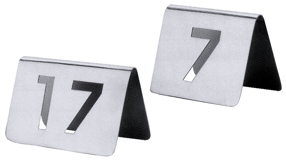 Tischnummernschild 85-96 mit ausgestanzten Ziffern