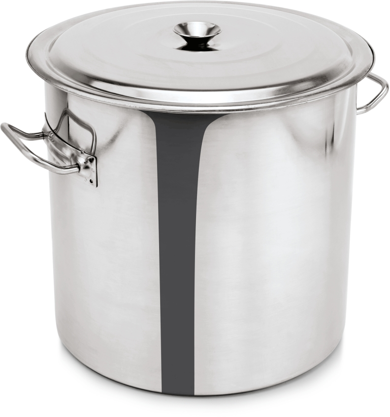 Abfallbehälter mit Deckel, Ø 50 cm, 100 ltr., Chromnickelstahl