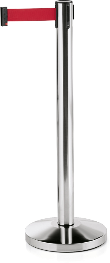 Abgrenzungspfosten Lightflex, hochglanzpoliert, 2 m, rot, Edelstahl