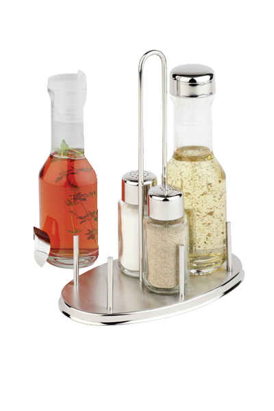 4-tlg. Menage -Classic- 17,5 x 10,5 cm, H: 23 cm , Edelstahl