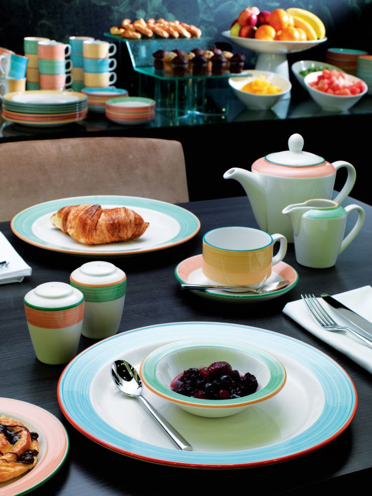 Steelite Salatschale 140 mm weiß mit blauem Rand Rio Blue