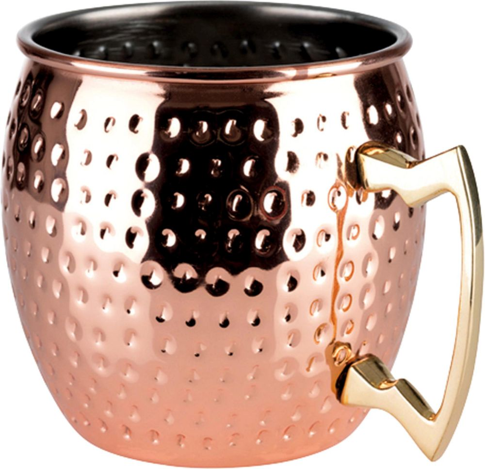 Becher "Moscow Mule" Edelstahl Kupferlook,  glänzend, gehämmert, Ø 9,0 cm, Höhe 10,0 cm, 0,50L