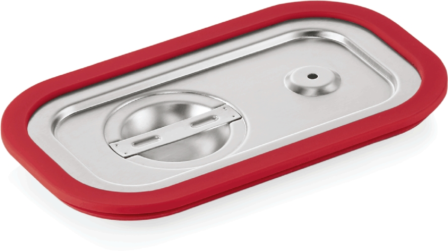 GN Transportdeckel 1/4, mit umlaufender Silikondichtung, Chromnickelstahl