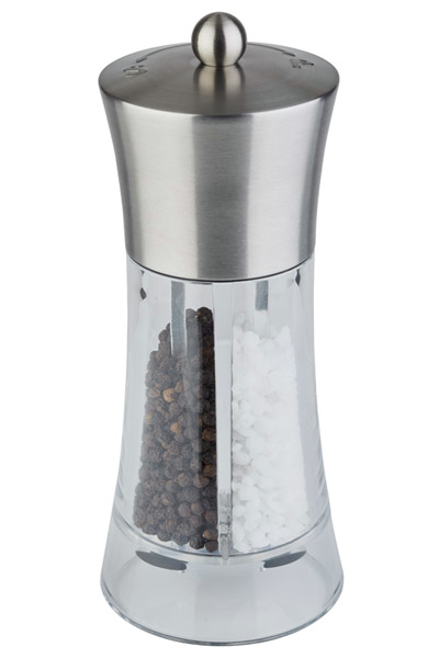 2 in 1 Salz u. Pfeffermühle Ø 7,5 cm, H: 18,5 cm , Edelstahl