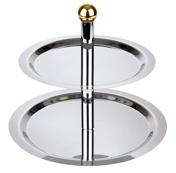 Etagère, 2-stufig -FINESSE- Ø 38/32 cm, H: 30 cm , Edelstahl