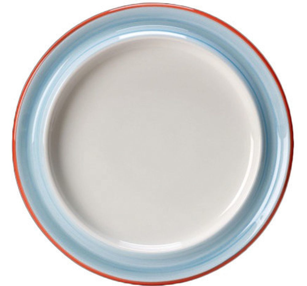 Steelite Teller 255 mm weiß mit blauem Rand Rio Blue