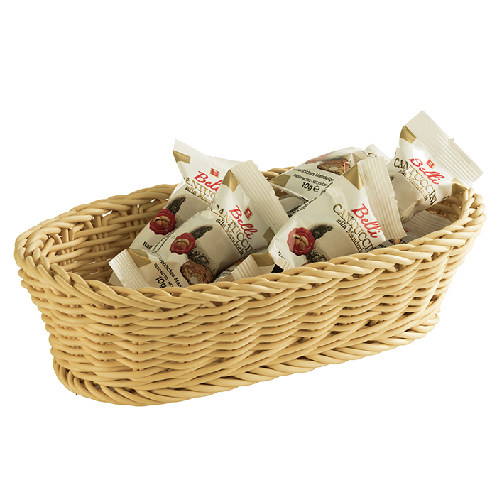 Baguette Korb, oval 28 x 16 cm, H: 8 cm , hellbeige