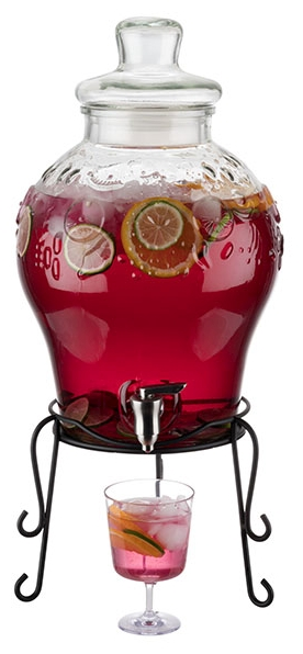 Getränkespender -FRUITS- Ø 25 cm, H: 58 cm, 10,5 Liter , Schwarz