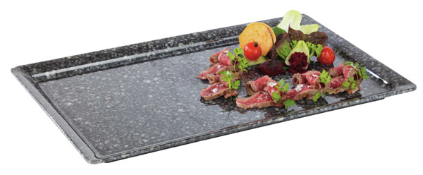 GN 1/2 Tablett -PURE GRANIT- 32,5 x 26,5 cm, H: 3 cm , Grau