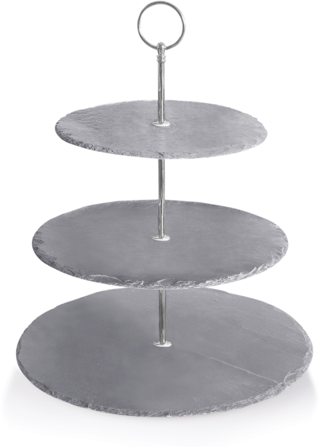 Etagère, 3-stufig, 34 cm, Naturschiefer