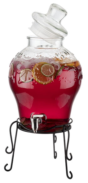 Getränkespender -FRUITS- Ø 25 cm, H: 58 cm, 10,5 Liter , Schwarz