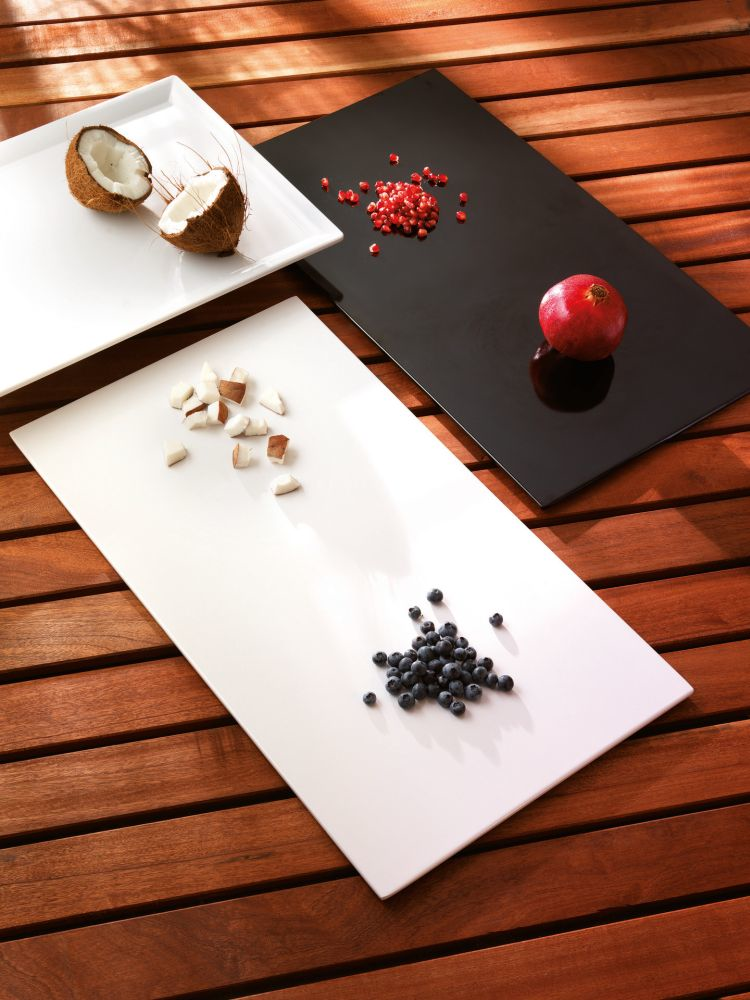 Steelite Platte rechteckig 400 x 201 mm weiß Melamine Flat Trays