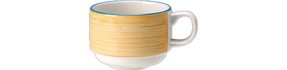 Steelite Tasse stapelbar 0,17 l weiß mit gelben Rio Yellow