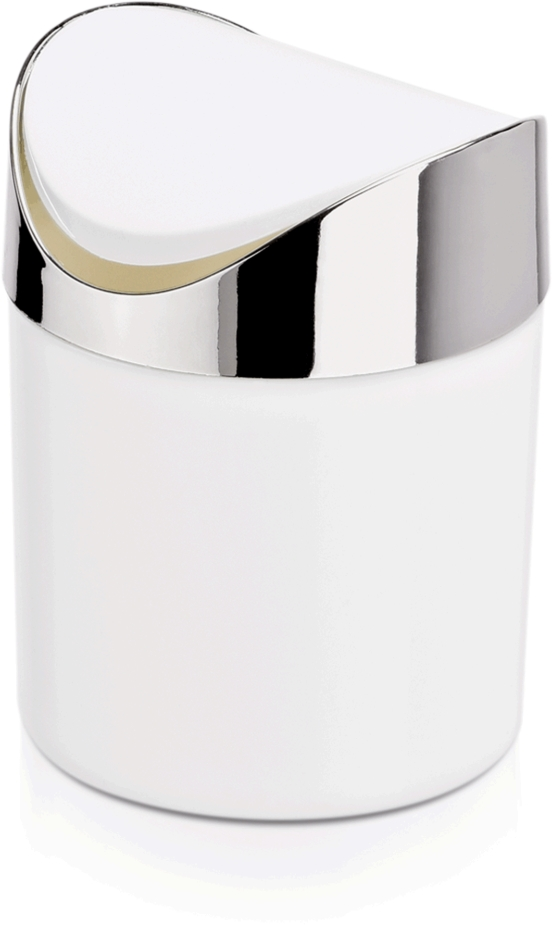 Tischabfalleimer mit Schwingdeckel, Ø 12 cm, weiß, Kunststoff