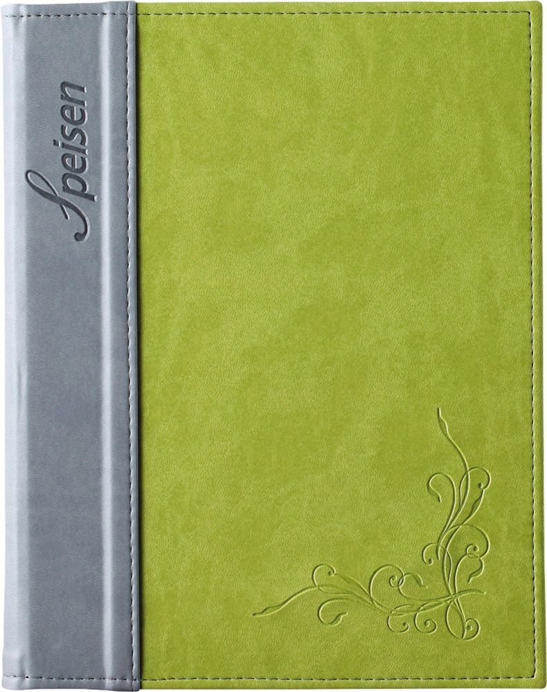 Speisenkarte A5 "Flora" Kunstleder Limone