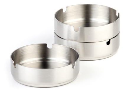 Aschenbecher Ø 10 cm, H: 3 cm , Edelstahl