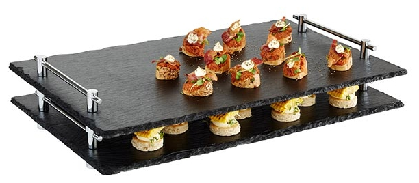 GN 1/1 Naturschieferplatte 53 x 32,5 cm, H: 6 cm , Schwarz