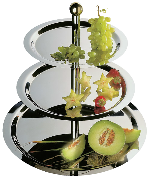 Etagère, 3-stufig -FINESSE- Ø 48/38/32 cm, H: 50 cm , Edelstahl