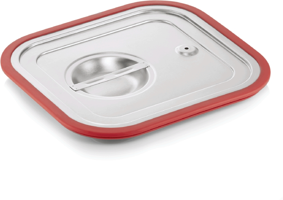 GN Transportdeckel 2/3, mit umlaufender Silikondichtung, Chromnickelstahl