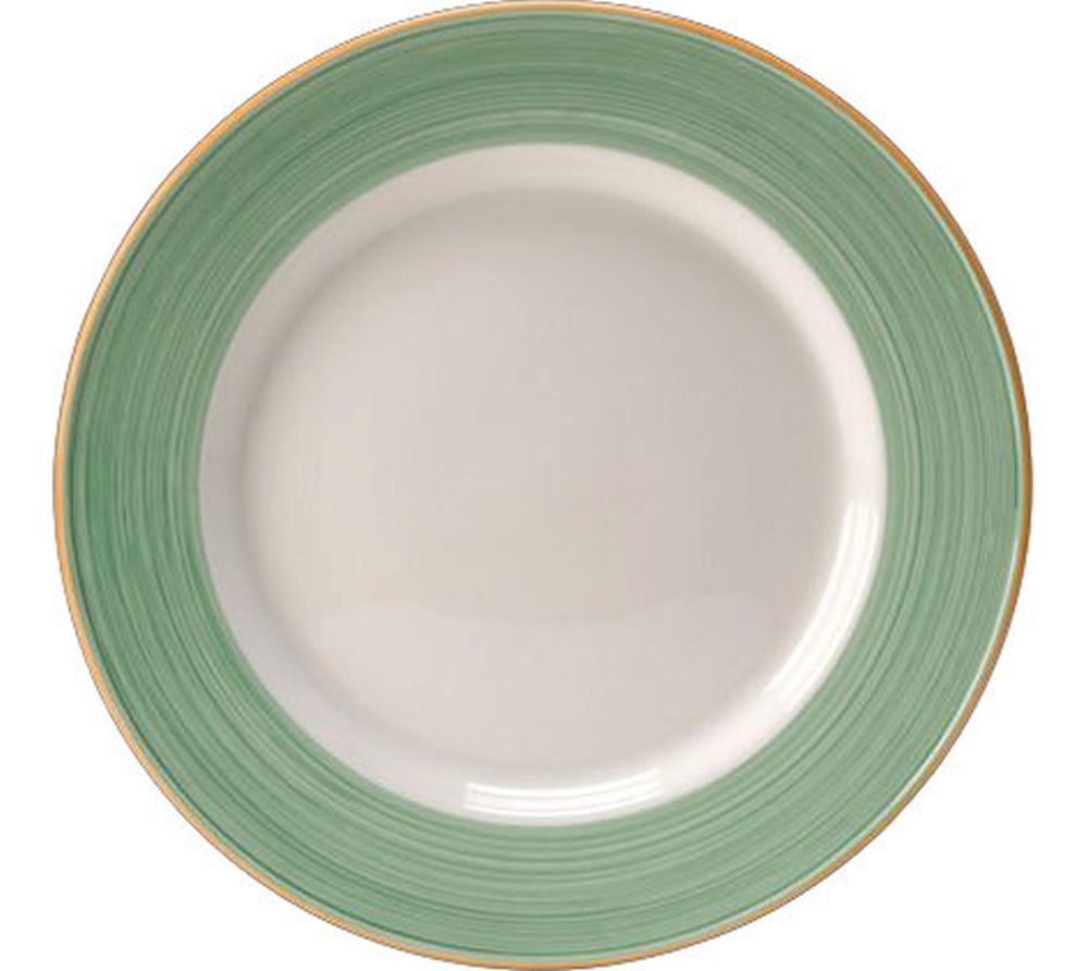 Steelite Platzteller 300 mm weiß mit grünem Rand Rio Green