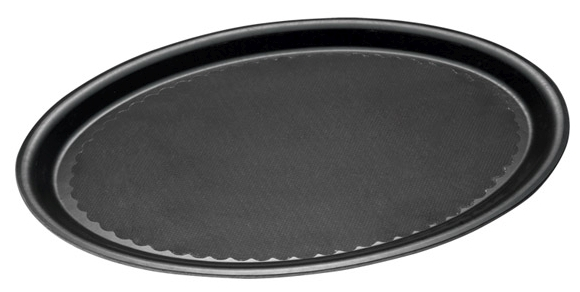 Bierglasträger -NON-SLIP- 29 x 21 cm, H: 1,5 cm, oval , Schwarz