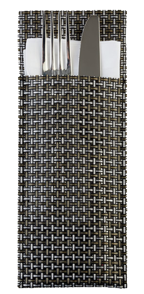Servietten- und Bestecktaschen 24 x 9 cm, silbergrau , Edelstahl