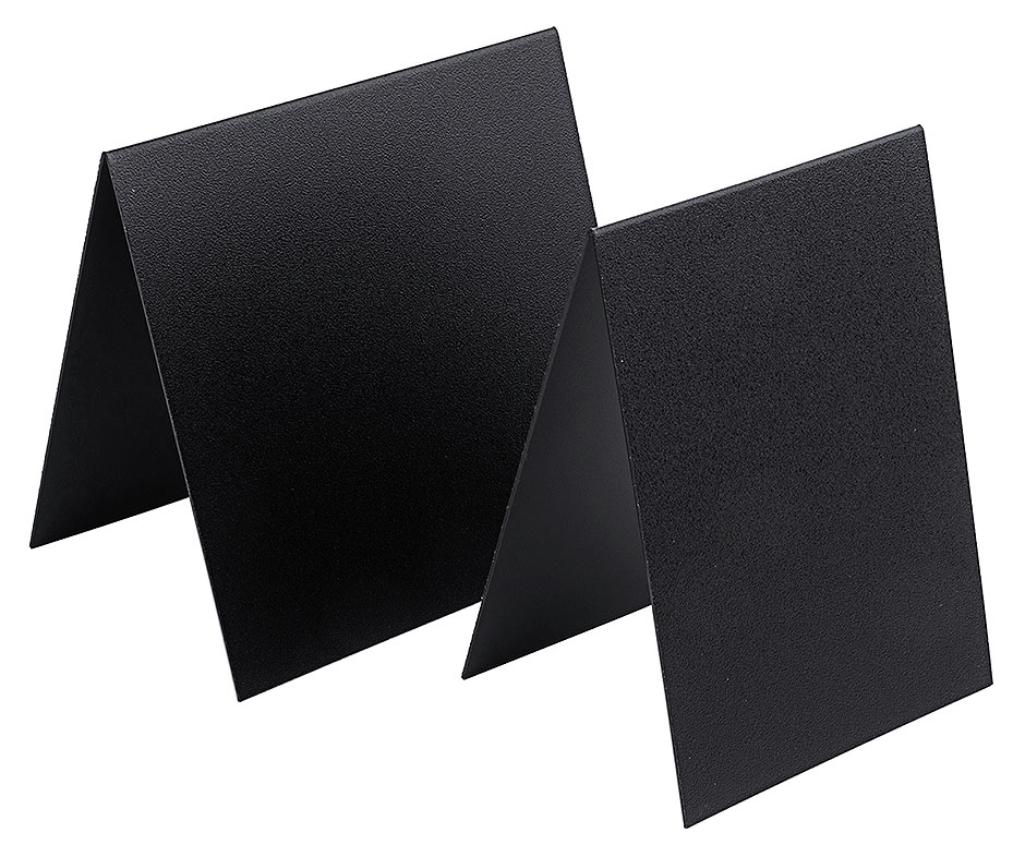 Dach-Aufstellertafel 10x10 cm schwarz, beschreibbar Set mit 10 Stück